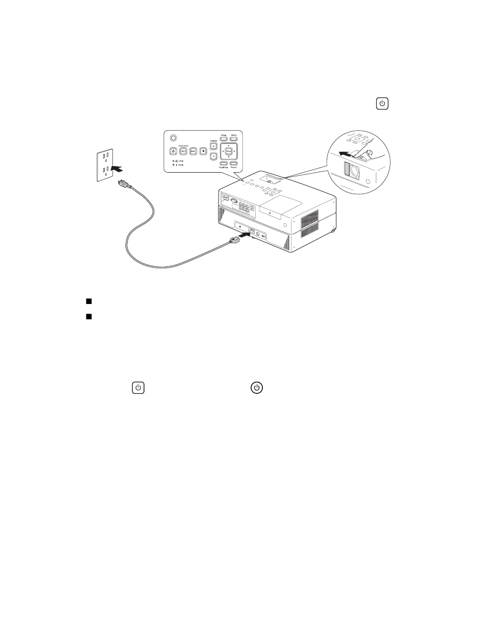 Turning the projector off | Epson 85HD User Manual | Page 22 / 80
