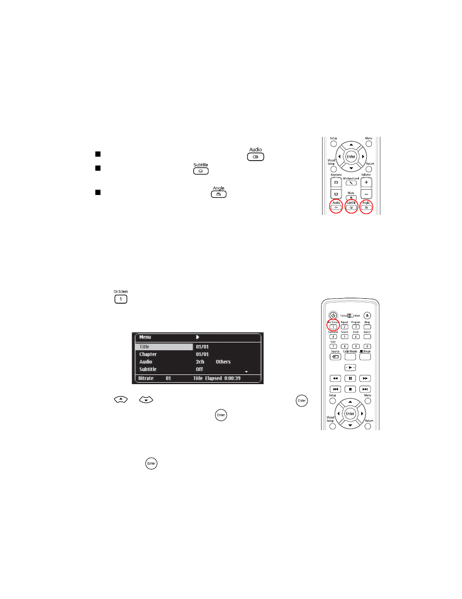 Selecting language, subtitles, and camera angles, Using the playback information screen | Epson 85HD User Manual | Page 46 / 80