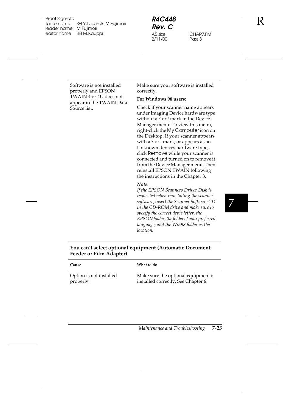 R4c448 rev. c | Epson 1200 series User Manual | Page 147 / 185