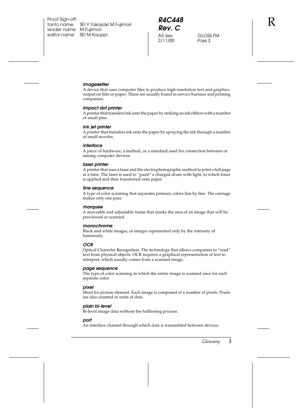 R4c448 rev. c | Epson 1200 series User Manual | Page 175 / 185