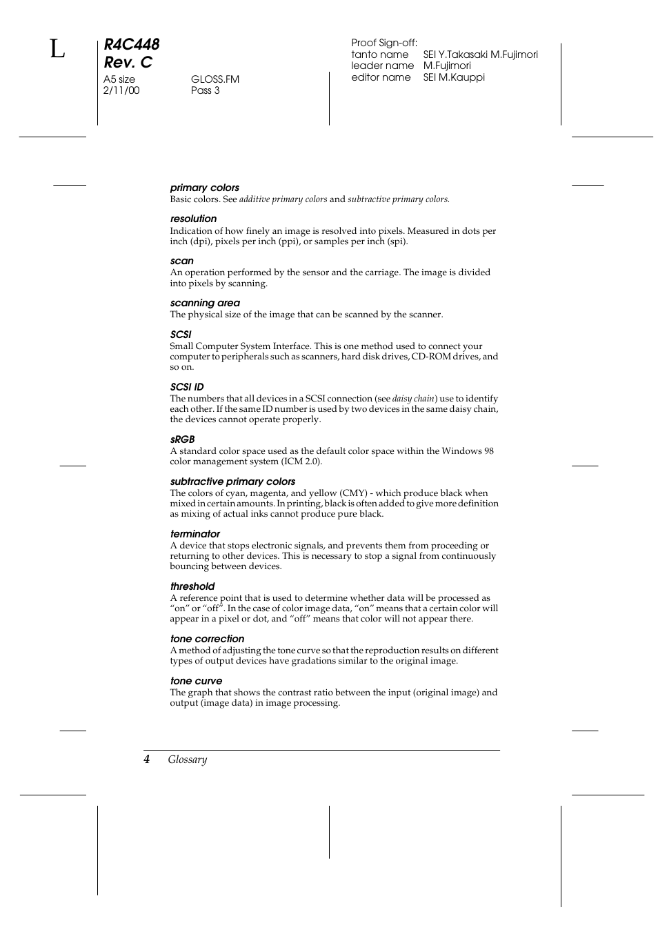 R4c448 rev. c | Epson 1200 series User Manual | Page 176 / 185