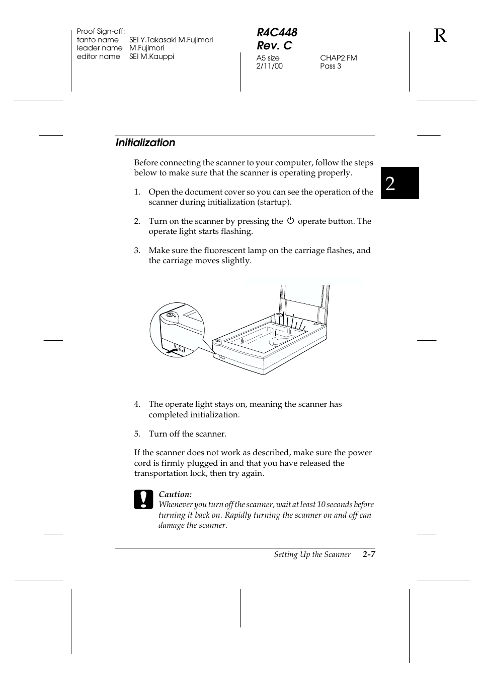 Initialization, Initialization -7, R4c448 rev. c | Epson 1200 series User Manual | Page 27 / 185