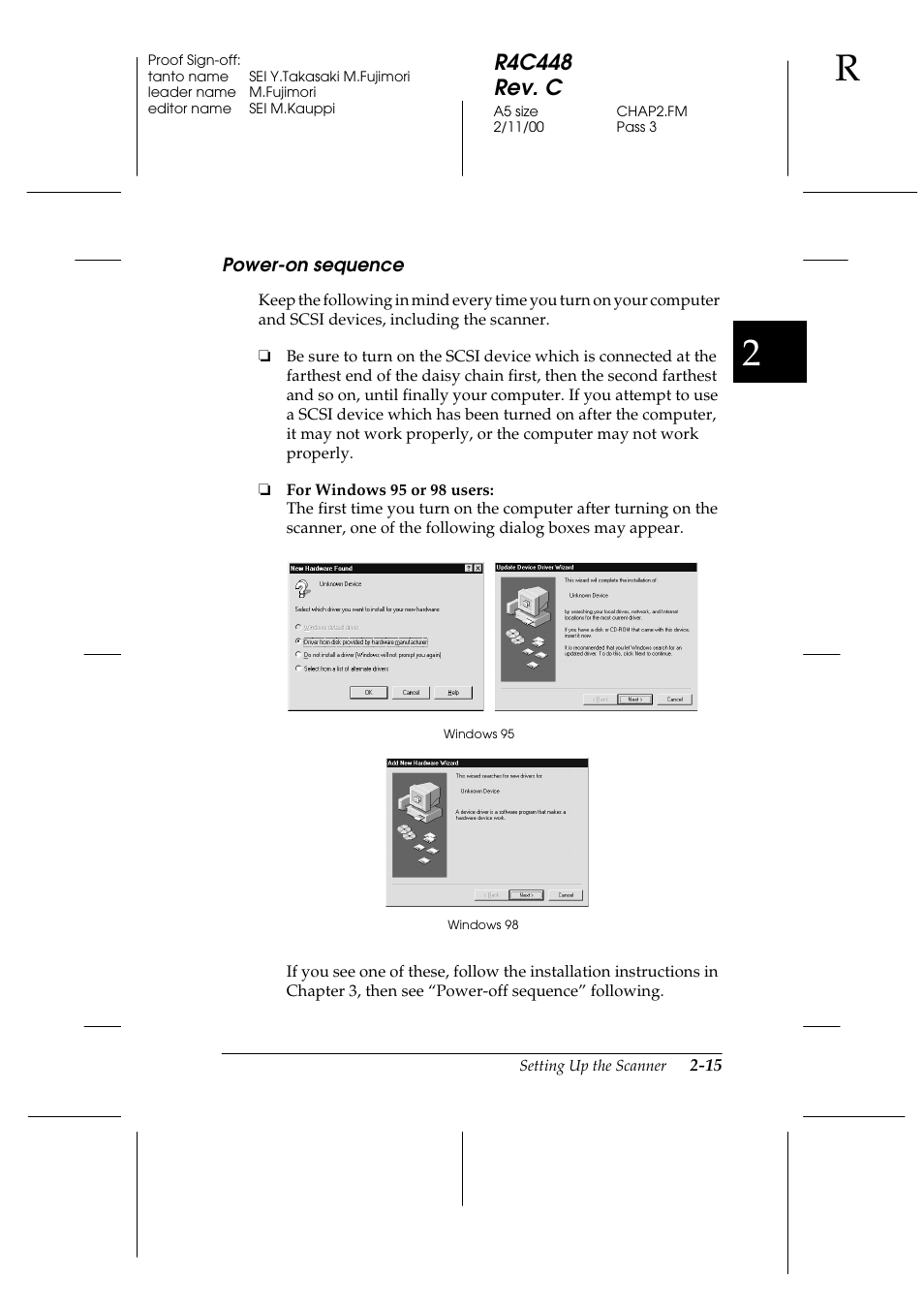 Power-on sequence, Power-on sequence -15, R4c448 rev. c | Epson 1200 series User Manual | Page 35 / 185