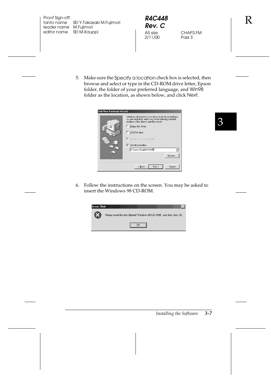 R4c448 rev. c | Epson 1200 series User Manual | Page 47 / 185