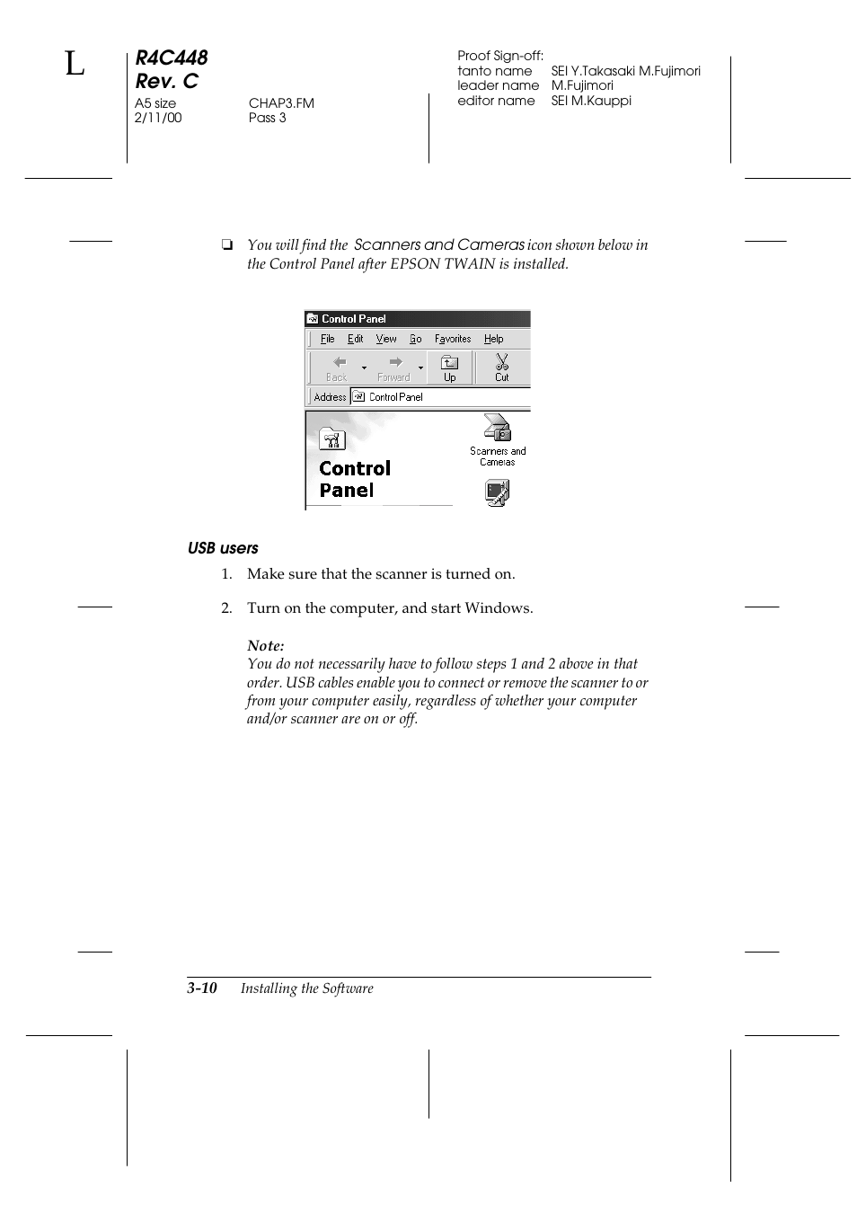 Usb users, R4c448 rev. c | Epson 1200 series User Manual | Page 50 / 185