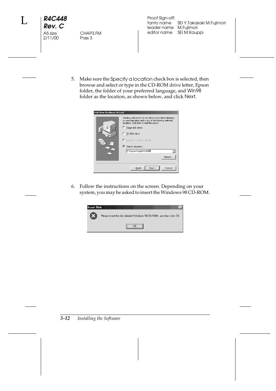 R4c448 rev. c | Epson 1200 series User Manual | Page 52 / 185