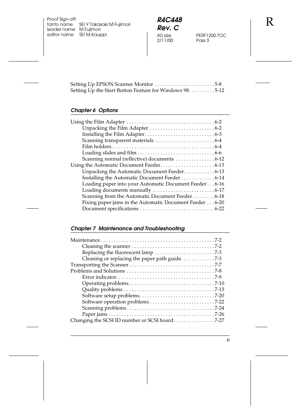 R4c448 rev. c | Epson 1200 series User Manual | Page 7 / 185