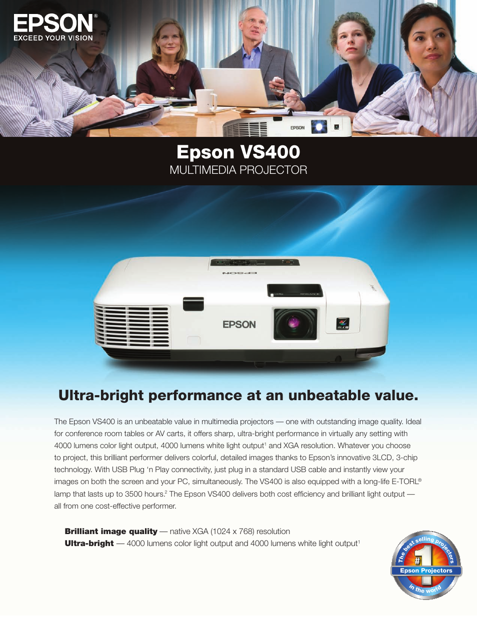 Epson VS400 User Manual | 4 pages