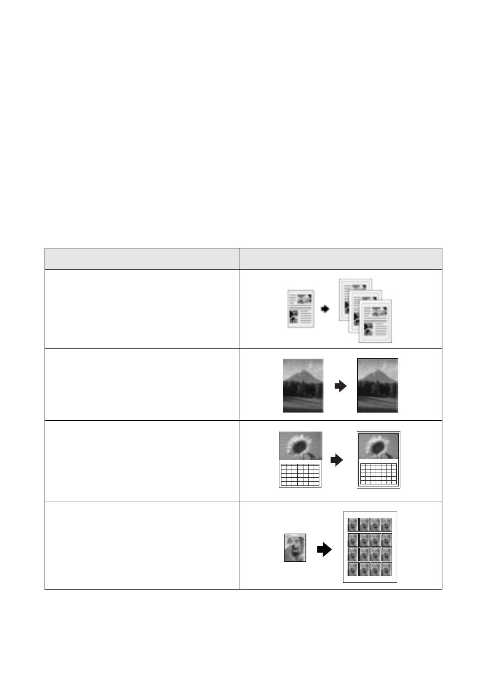 Copy layout, Displayed, then press, Here are the layout settings you can choose from | Copying, Menu | Epson CX6400 User Manual | Page 18 / 52