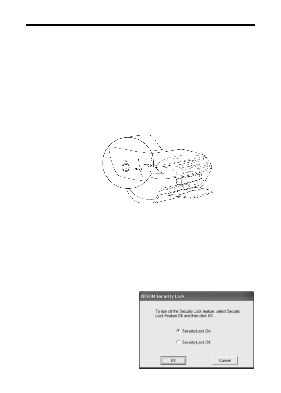 Using the security lock | Epson CX6400 User Manual | Page 7 / 52