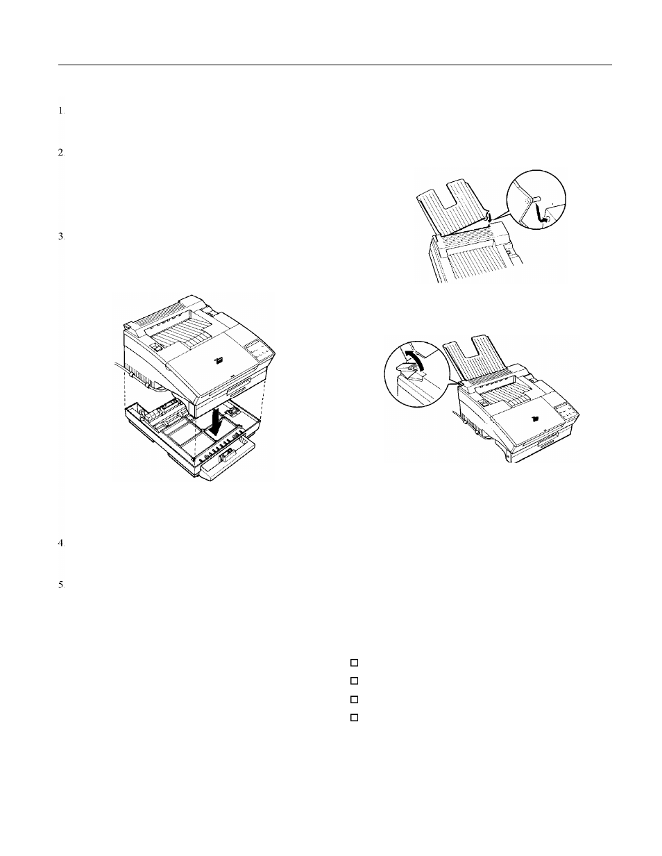 Installing the face-up output tray, Adding memory, Installing the lower paper cassette unit | Epson actionlaser 1600 | Epson 1600 User Manual | Page 3 / 9