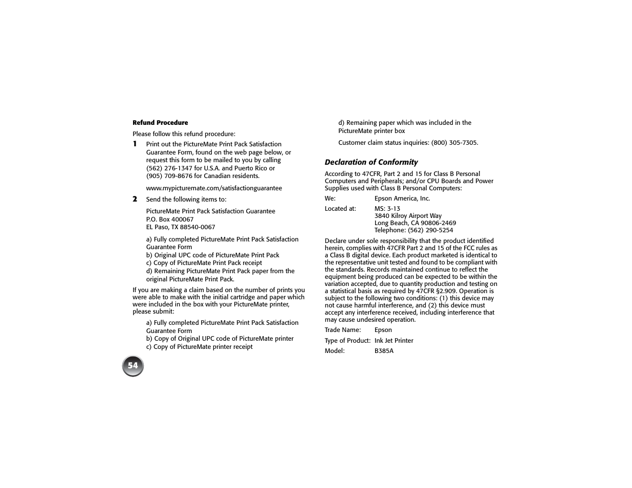 Epson PICTUREMATE PM 225 User Manual | Page 56 / 67