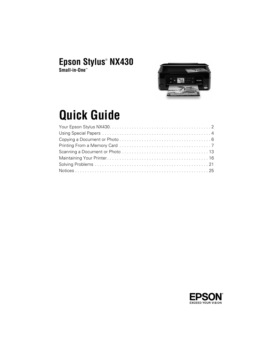 Epson NX430 User Manual | 32 pages