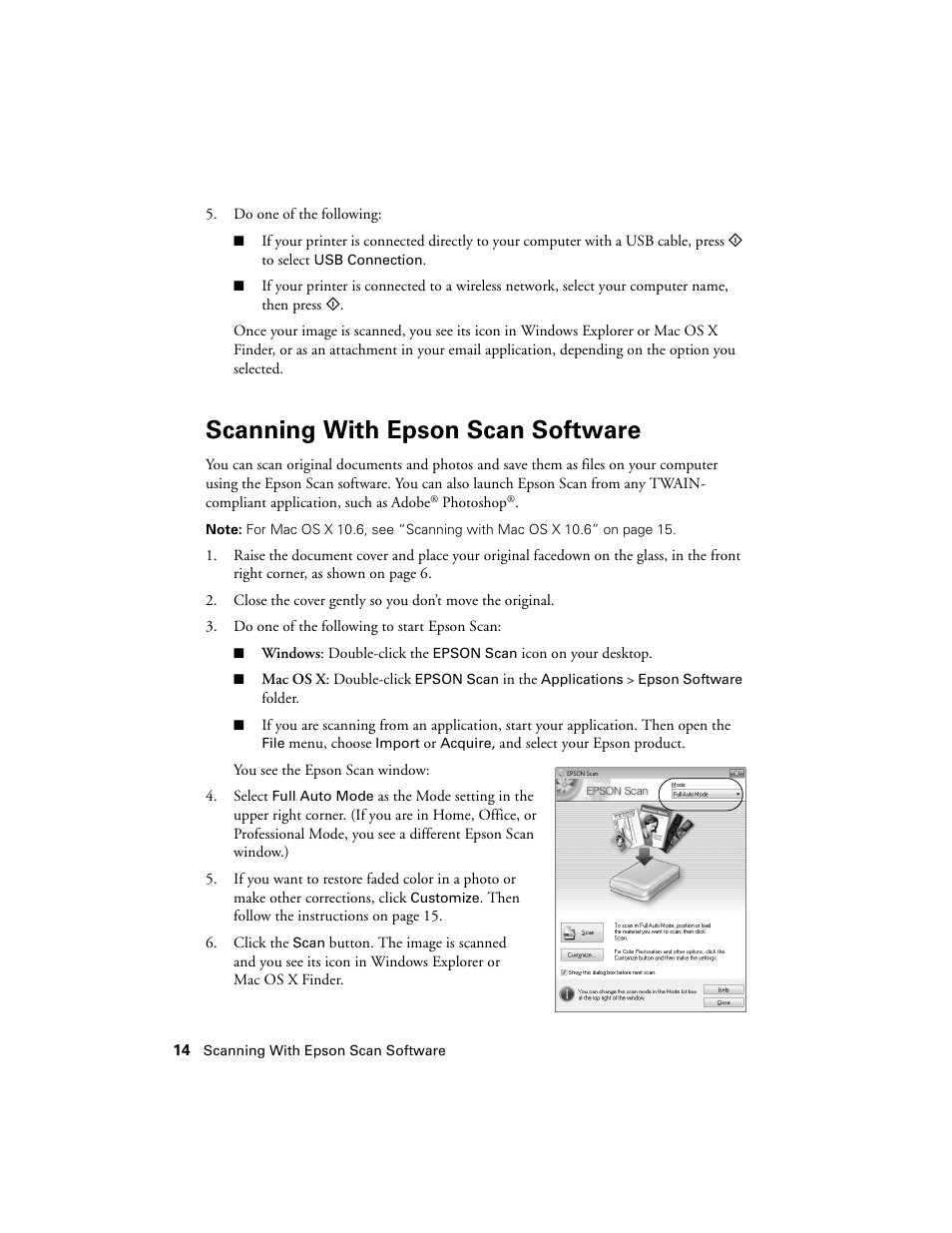 Scanning with epson scan software | Epson NX430 User Manual | Page 14 / 32