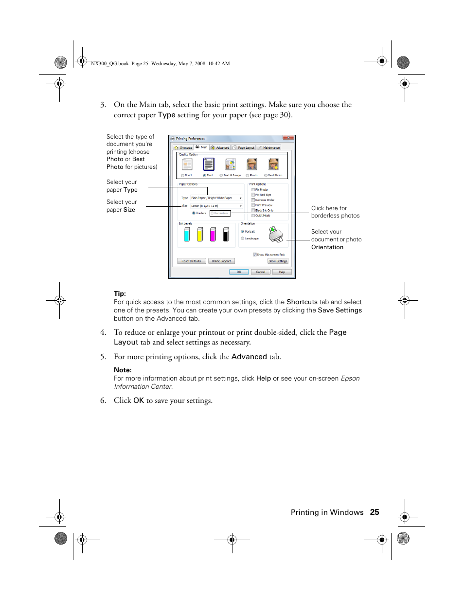 Epson Stylus NX300 User Manual | Page 25 / 56