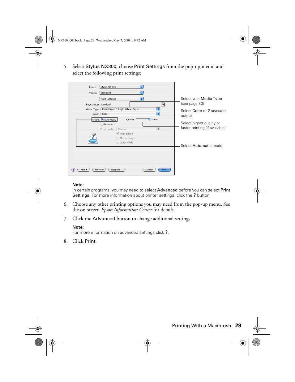 Epson Stylus NX300 User Manual | Page 29 / 56