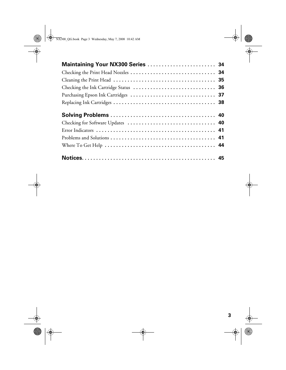 Epson Stylus NX300 User Manual | Page 3 / 56
