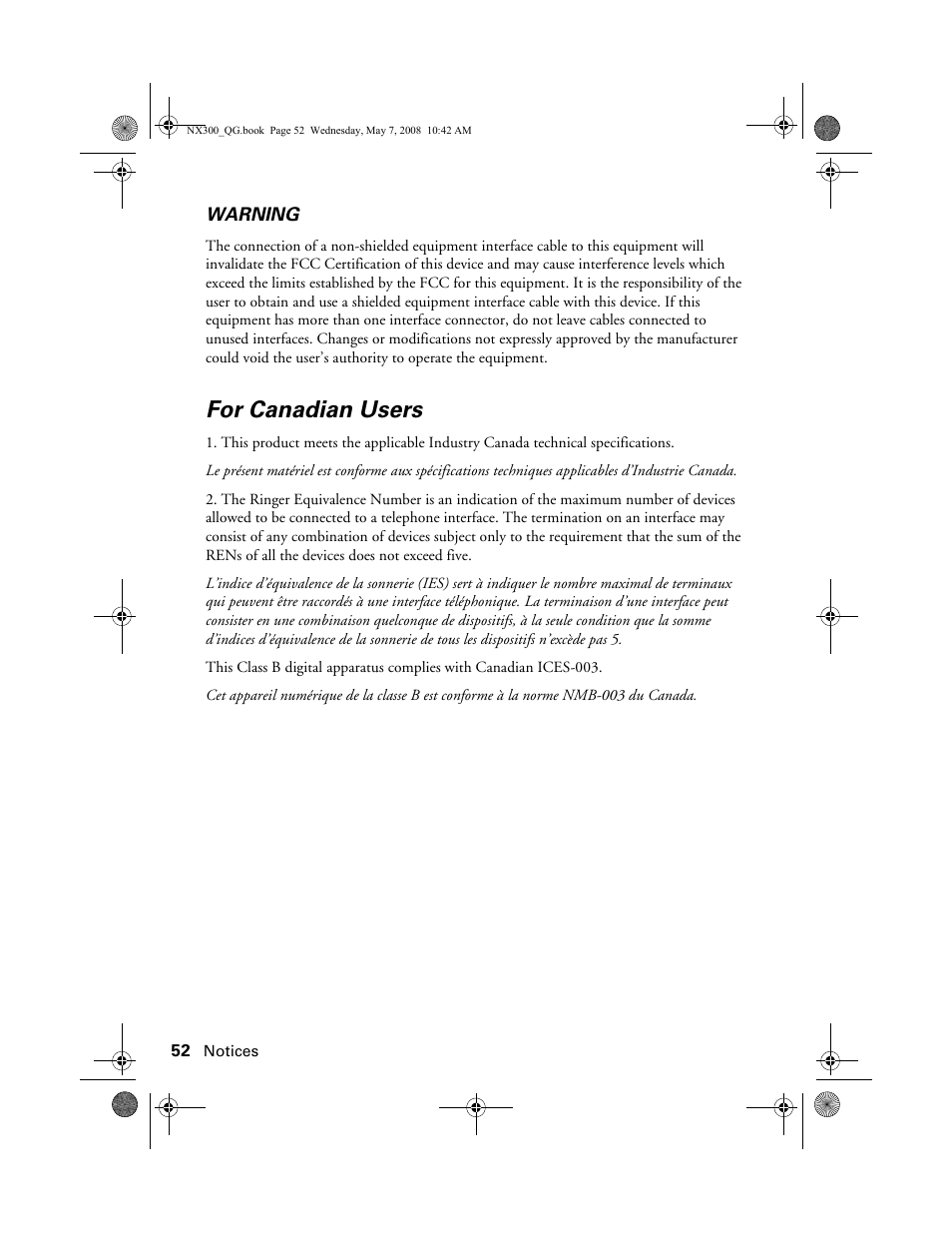 For canadian users | Epson Stylus NX300 User Manual | Page 52 / 56