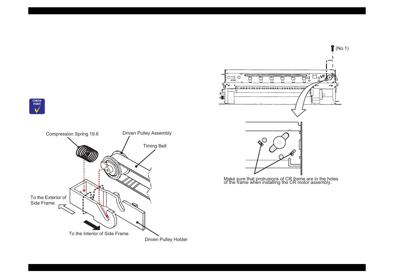 4 removing the cr motor assembly | Epson 440 User Manual | Page 116 / 212