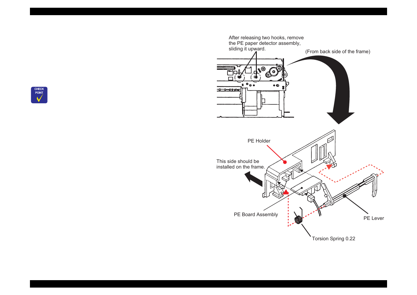 9 removing the pe paper detector assembly | Epson 440 User Manual | Page 127 / 212