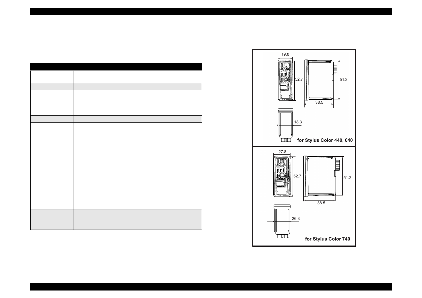 4 ink cartridge specifications | Epson 440 User Manual | Page 20 / 212