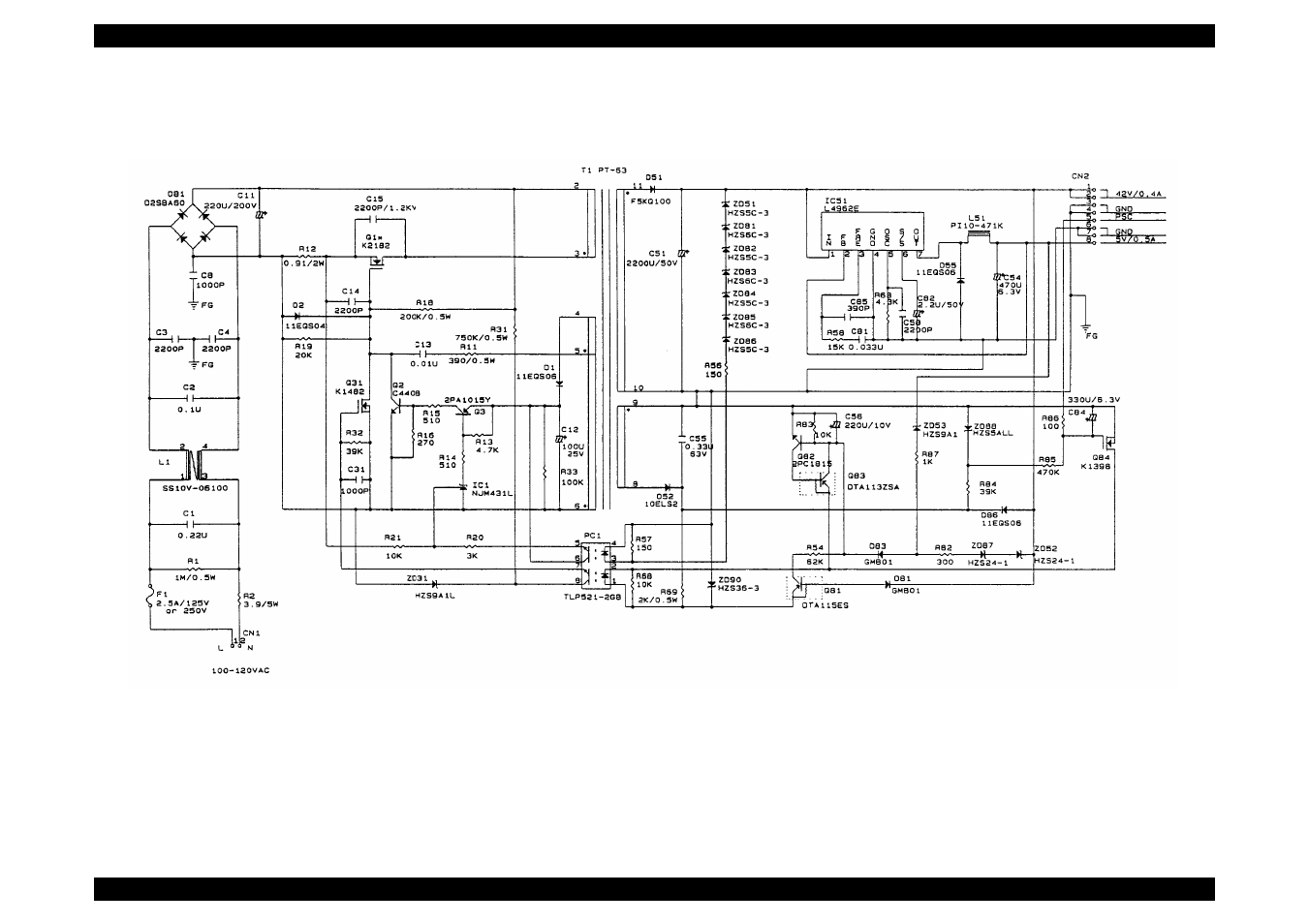 C206psb circuit diagram | Epson 440 User Manual | Page 208 / 212