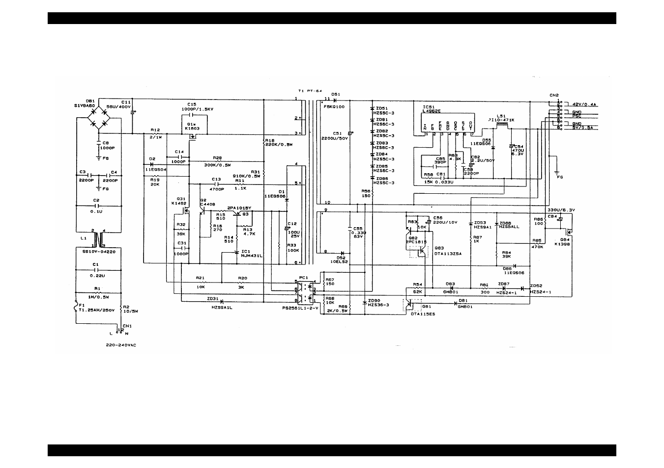 C206pse circuit diagram | Epson 440 User Manual | Page 209 / 212