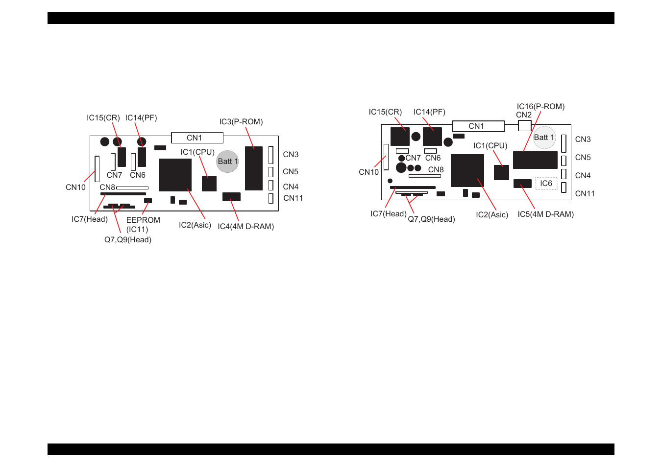 2 c206 main-b board (stylus color 440), 3 c256 main board (stylus color 640) | Epson 440 User Manual | Page 39 / 212