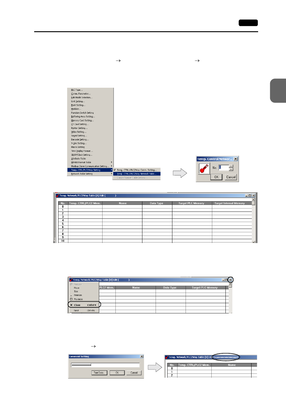 Temperature control network/plc2way table | Hakko MONITOUCH V7 series User Manual | Page 136 / 344