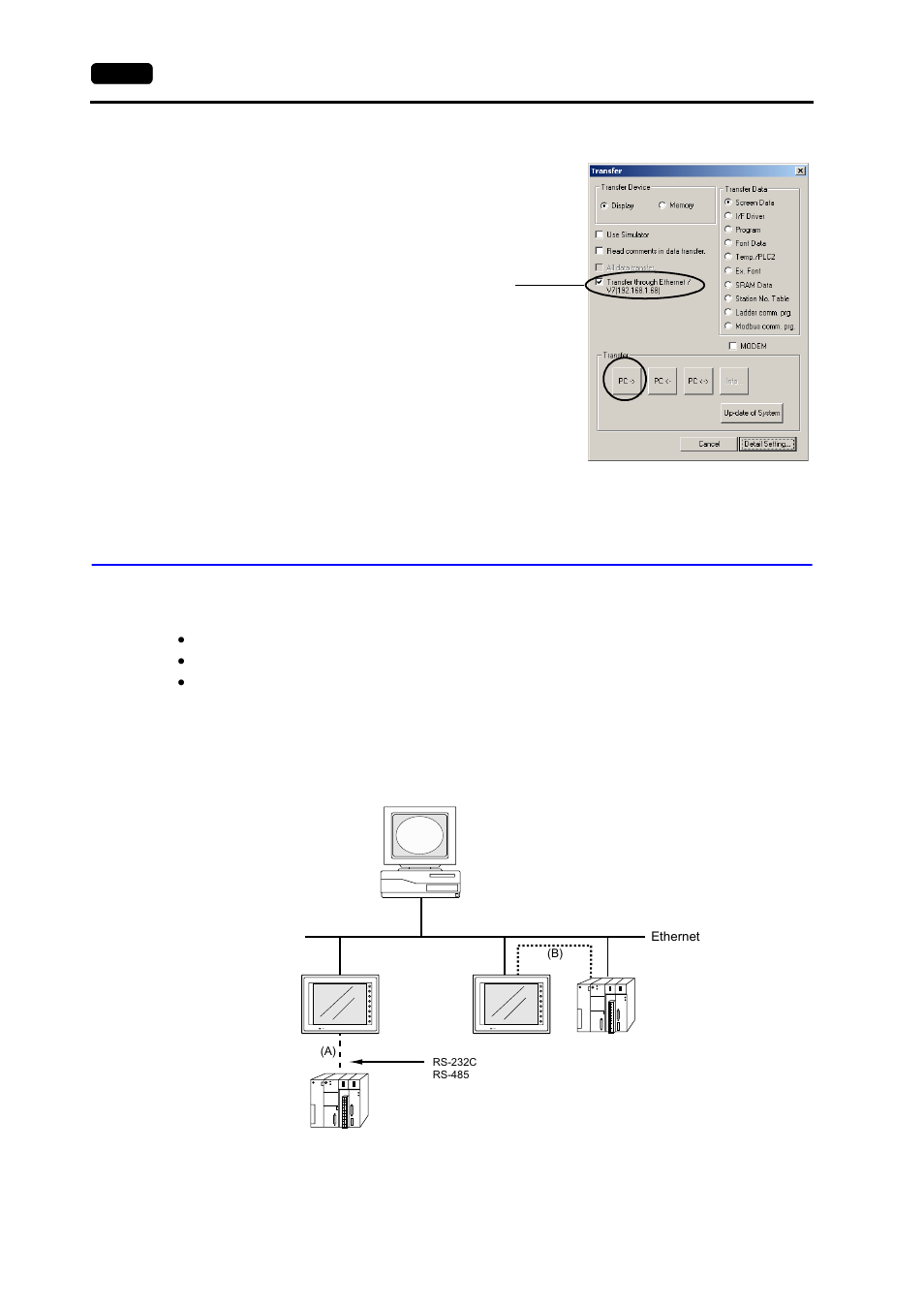 V-sft setting (plc type/communication parameter), Connection example | Hakko MONITOUCH V7 series User Manual | Page 161 / 344