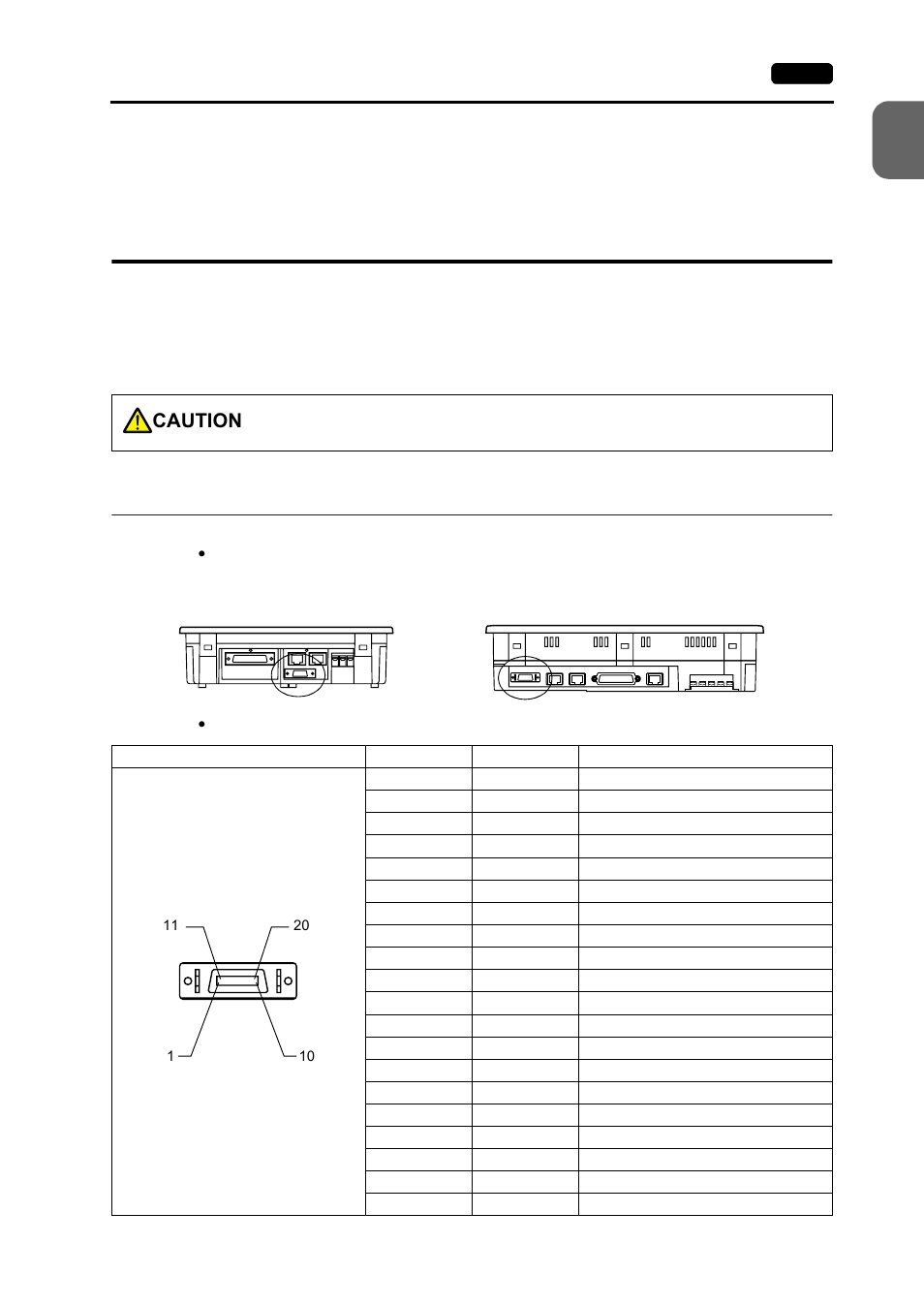 Printer connection (printer), Printer connector (printer), Printer connection (printer) -37 | Printer connector (printer) -37, Caution | Hakko MONITOUCH V7 series User Manual | Page 54 / 344