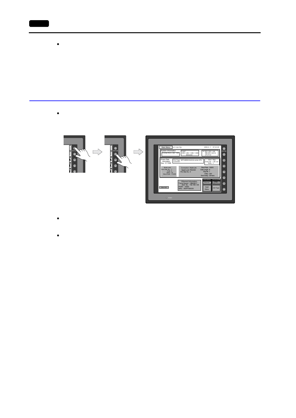 Main menu screen, Main menu screen -2, 2 1. operation of v7 main menu | Hakko MONITOUCH V7 series User Manual | Page 59 / 344