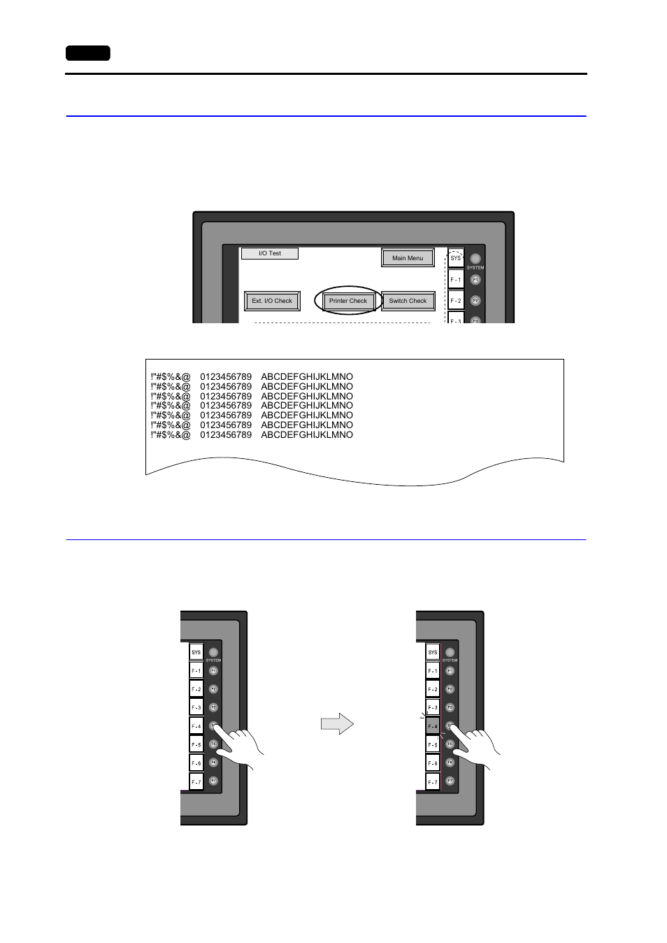 2. print check, 3. system & function switch test, 2. print check -8 | 3. system & function switch test -8 | Hakko MONITOUCH V7 series User Manual | Page 65 / 344