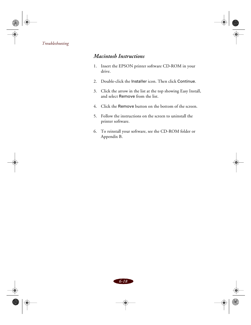 Macintosh instructions | Epson 850 User Manual | Page 115 / 147