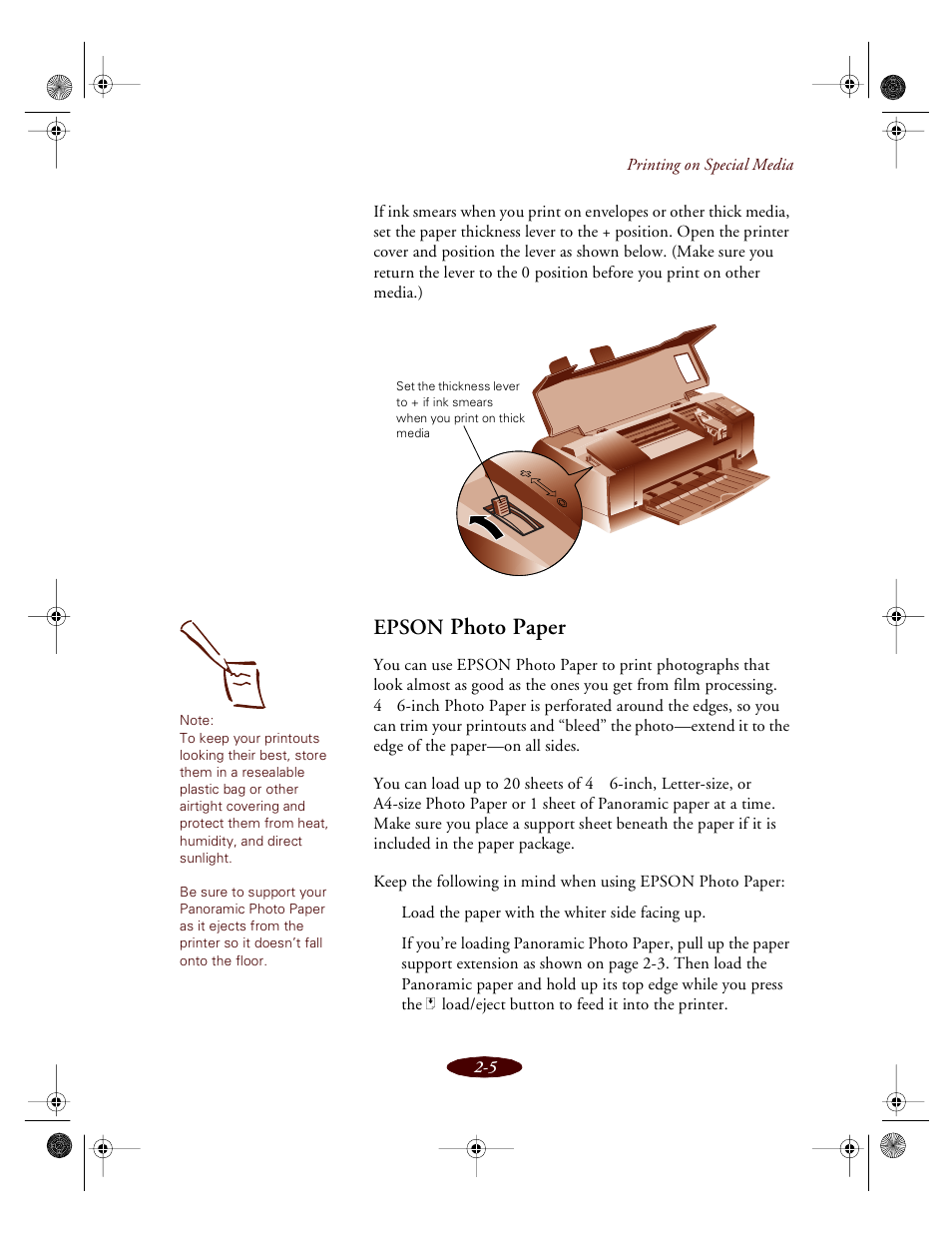 Epson photo paper, Photo paper, Epson | Epson 850 User Manual | Page 33 / 147