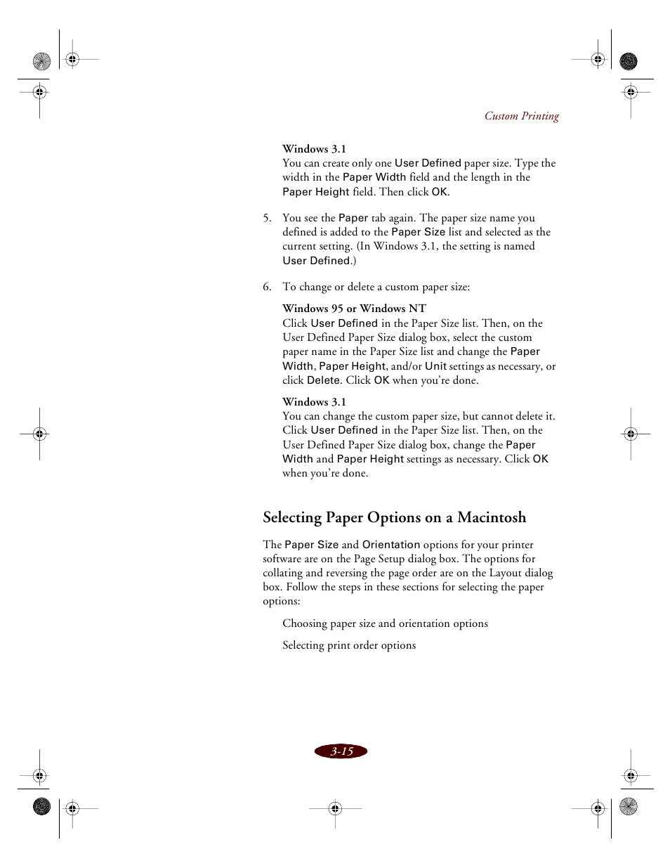 Selecting paper options on a macintosh | Epson 850 User Manual | Page 50 / 147