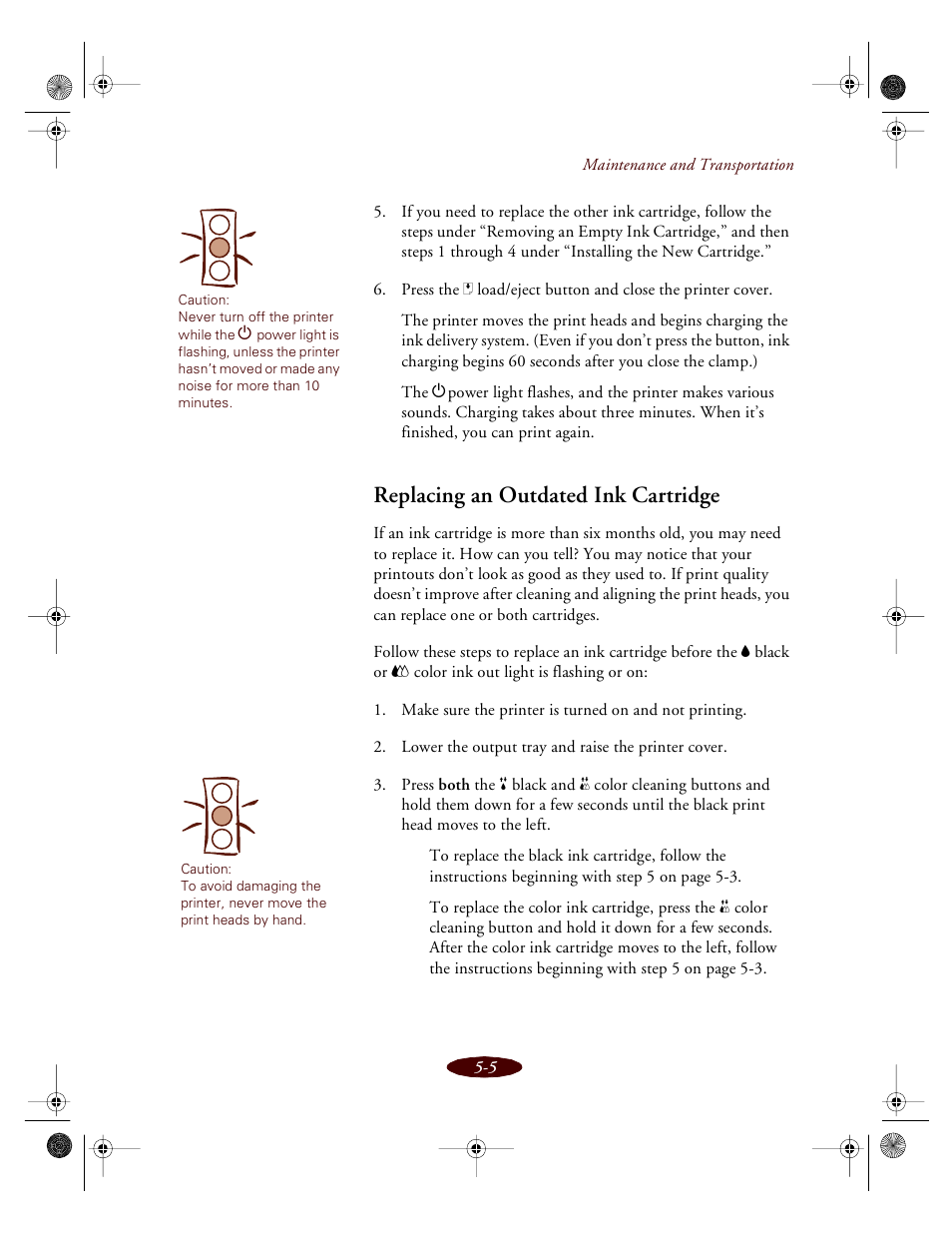 Replacing an outdated ink cartridge | Epson 850 User Manual | Page 92 / 147