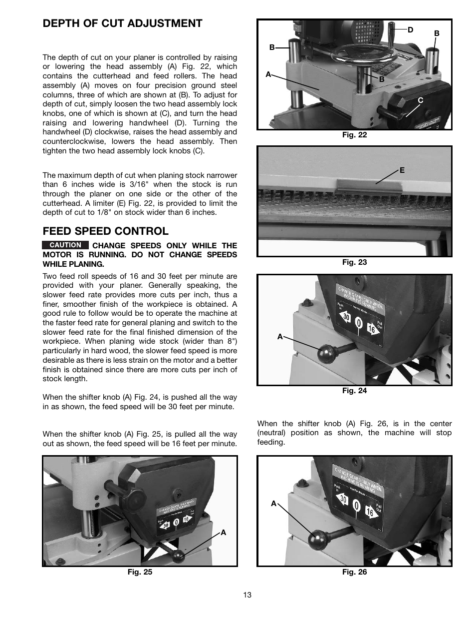 Depth of cut adjustment, Feed speed control | Epson 22-681 User Manual | Page 13 / 24