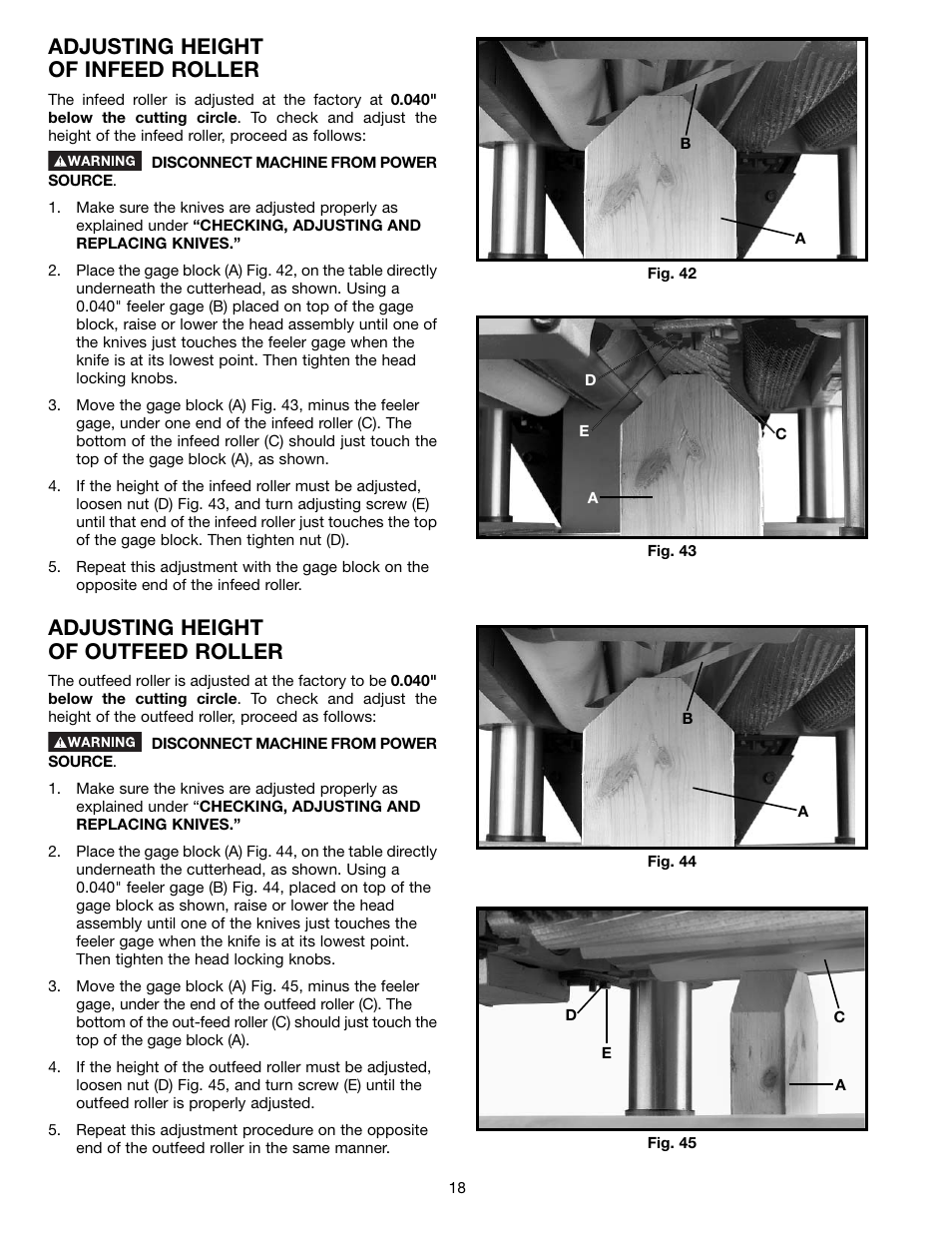 Adjusting height of infeed roller, Adjusting height of outfeed roller | Epson 22-681 User Manual | Page 18 / 24