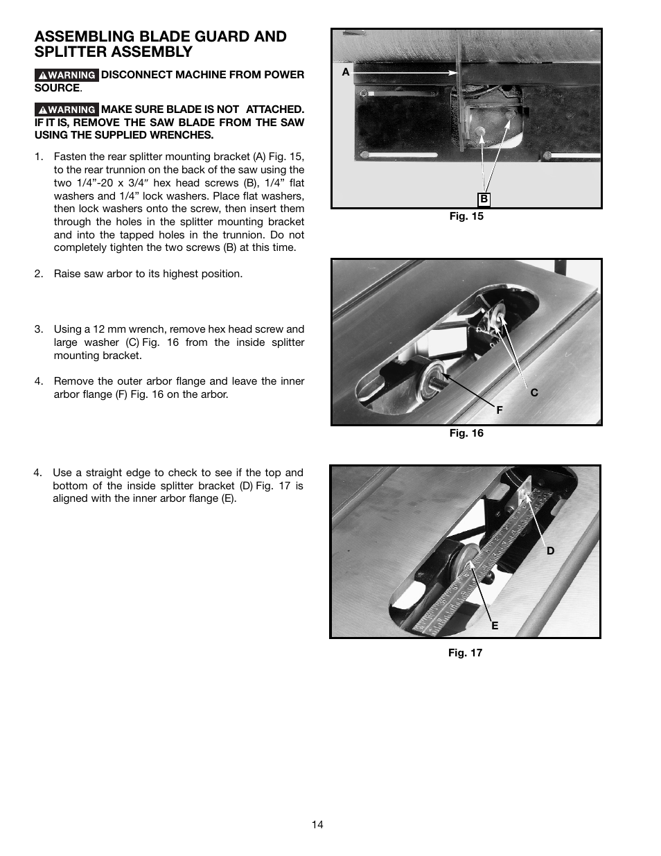 Assembling blade guard and splitter assembly | Epson 36-714 User Manual | Page 14 / 32