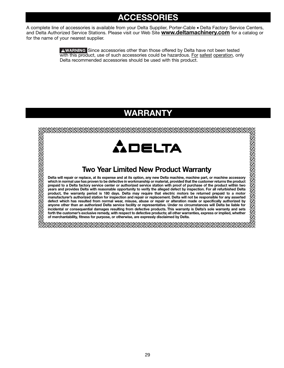 Accessories, Warranty, Two year limited new product warranty | Epson 36-714 User Manual | Page 29 / 32