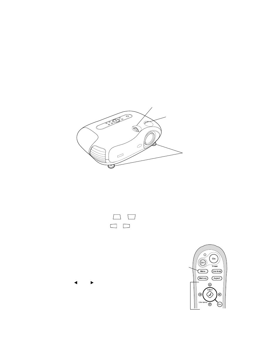 Positioning the image, Performing keystone correction, 19 positioning the image | Epson POWERLITE CINEMA 200 User Manual | Page 19 / 80