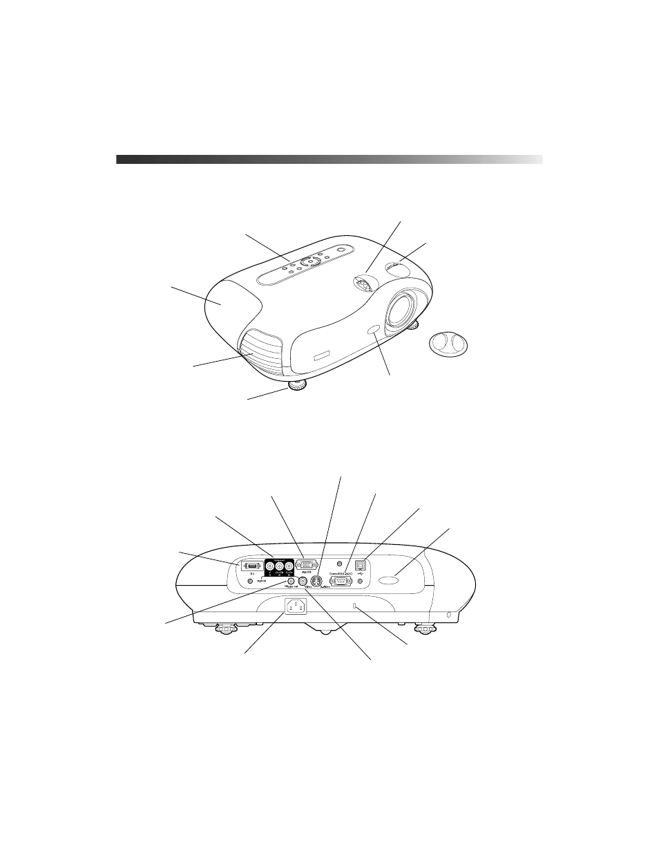 Projector parts | Epson POWERLITE CINEMA 200 User Manual | Page 8 / 80