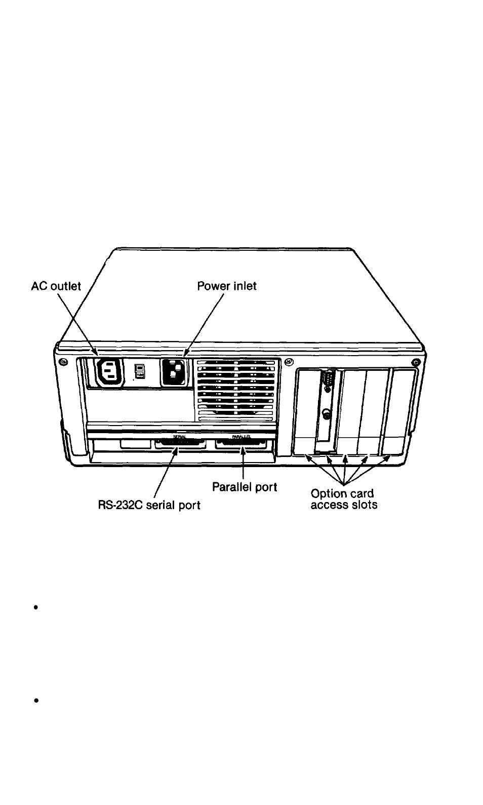 The rear panel | Epson I+ User Manual | Page 13 / 139