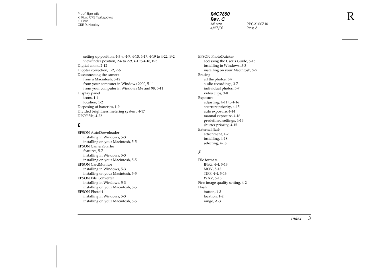 Epson PhotoPC 3100Z User Manual | Page 135 / 143