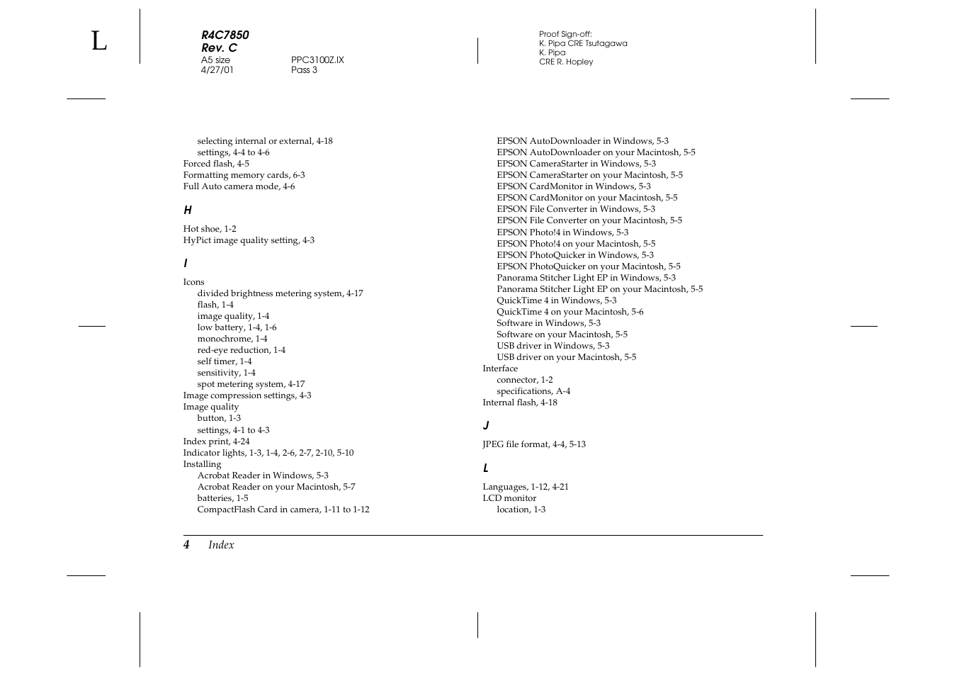 Epson PhotoPC 3100Z User Manual | Page 136 / 143