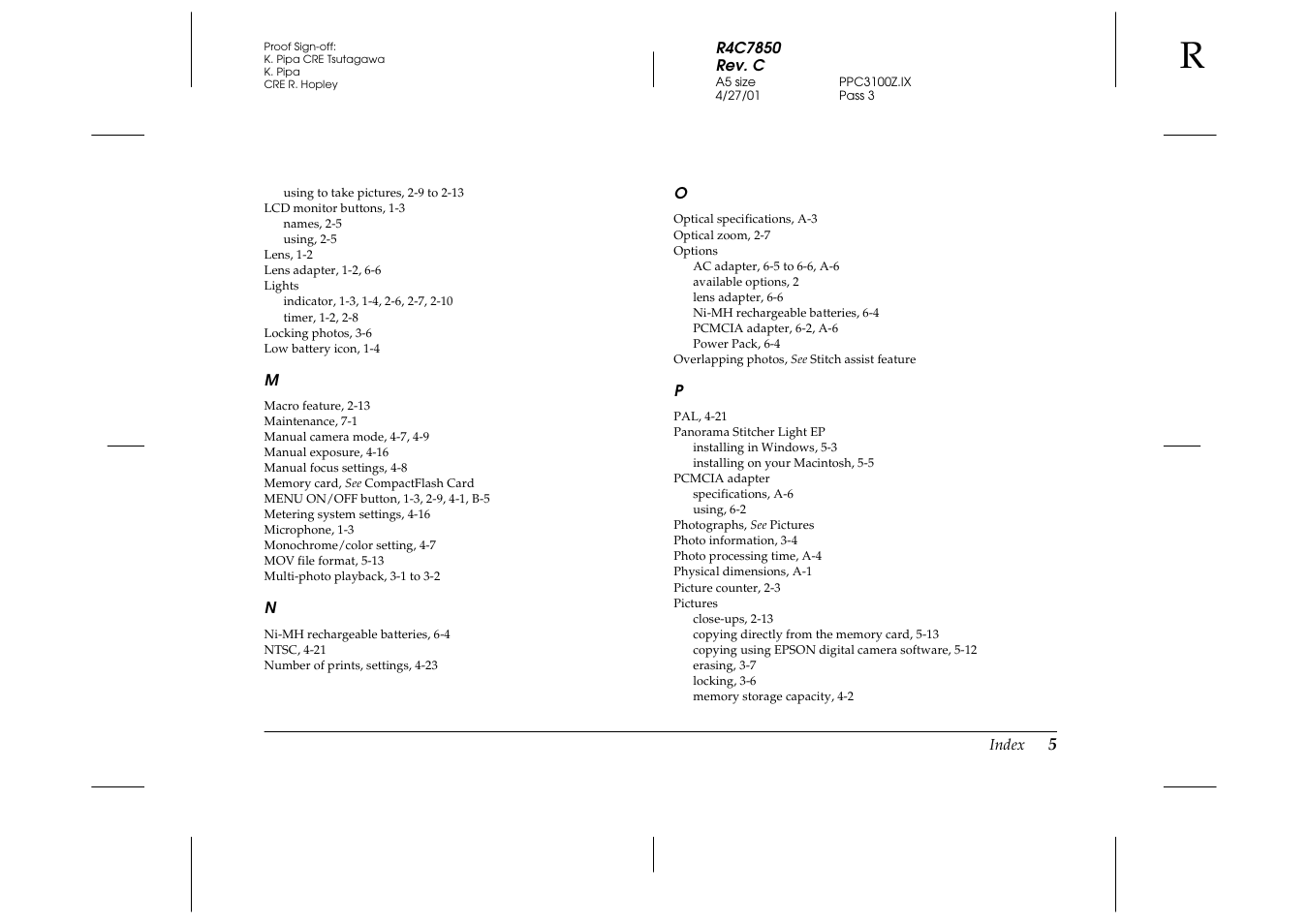 Epson PhotoPC 3100Z User Manual | Page 137 / 143