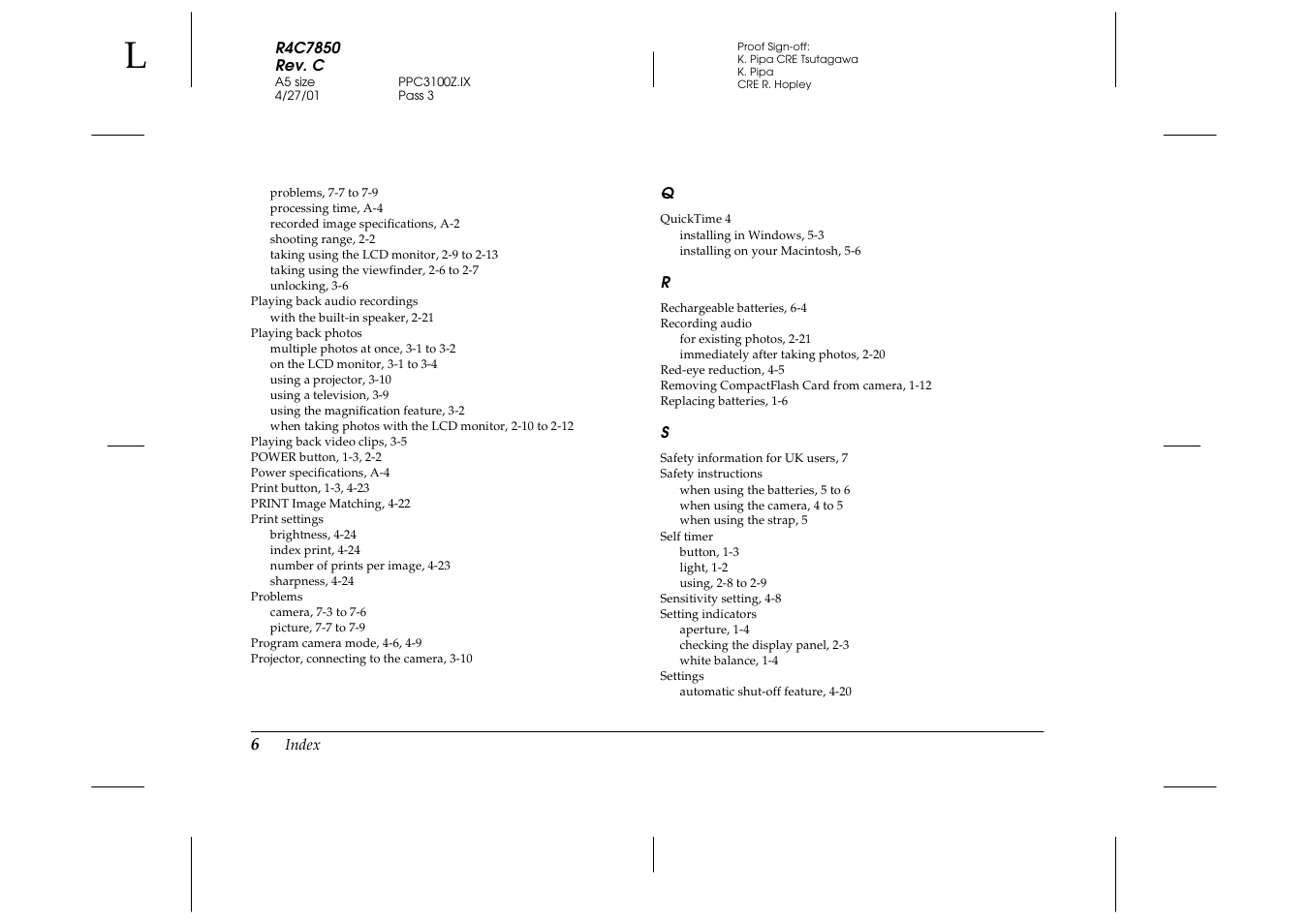 Epson PhotoPC 3100Z User Manual | Page 138 / 143