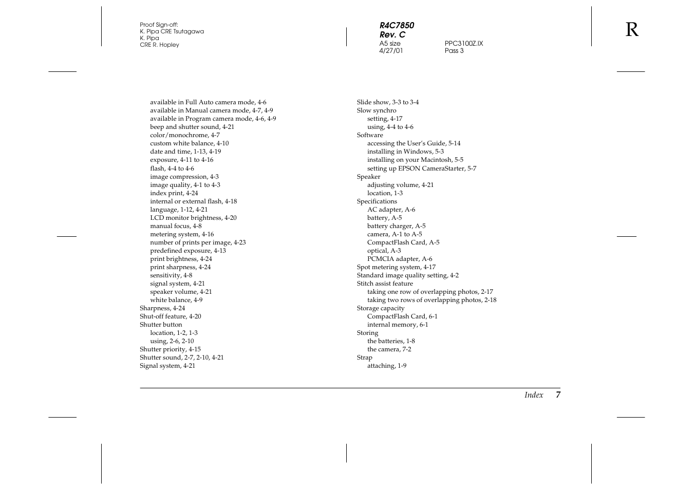 Epson PhotoPC 3100Z User Manual | Page 139 / 143