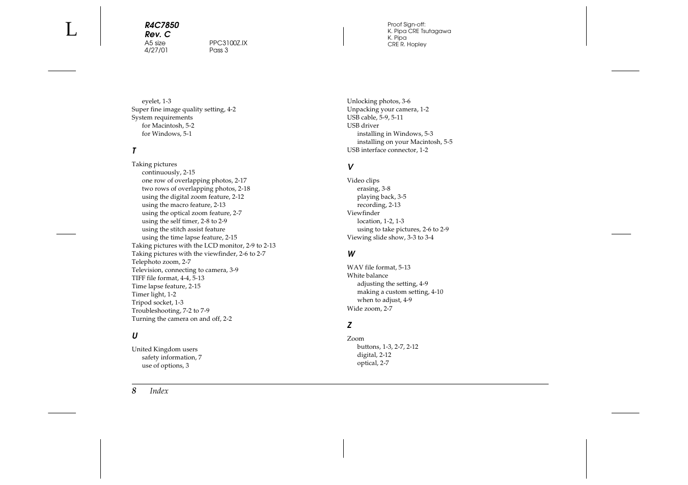 Epson PhotoPC 3100Z User Manual | Page 140 / 143
